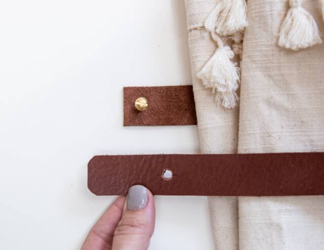 Leather Tieback Round End - Curtain Holdback Gold Modern Window Treatments Anniversary Gift Rustic Decor Boho Living Room Loop - image 1