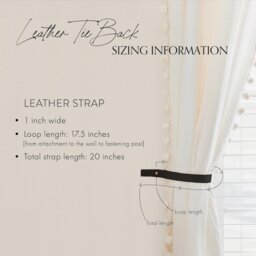 Leather Tieback Round End - Curtain Holdback Gold Modern Window Treatments Anniversary Gift Rustic Decor Boho Living Room Loop - thumbnail 3