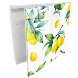 Watercolor Lemons Wall Mounted Key Cabinet, Yellow Box For Home, Flowers & Plants, Lovers Of Nature Freshness - thumbnail 2