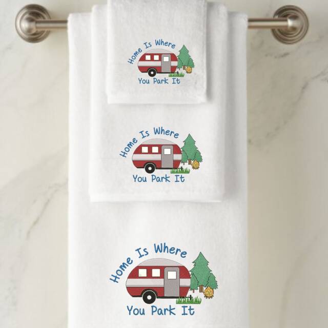Personalized Embroidered Camper Van Towel, Luxury Cotton Towel - image 1