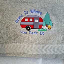 Personalized Embroidered Camper Van Towel, Luxury Cotton Towel - thumbnail 2