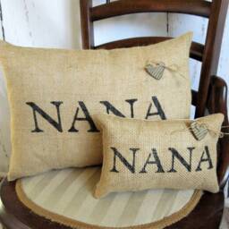 Personalized Burlap Nana Pillow Custom Grandparent Gift - thumbnail 4