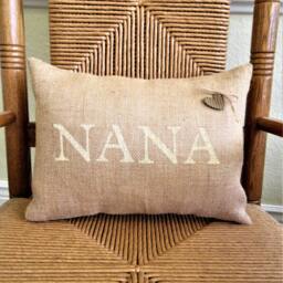 Personalized Burlap Nana Pillow Custom Grandparent Gift - thumbnail 2