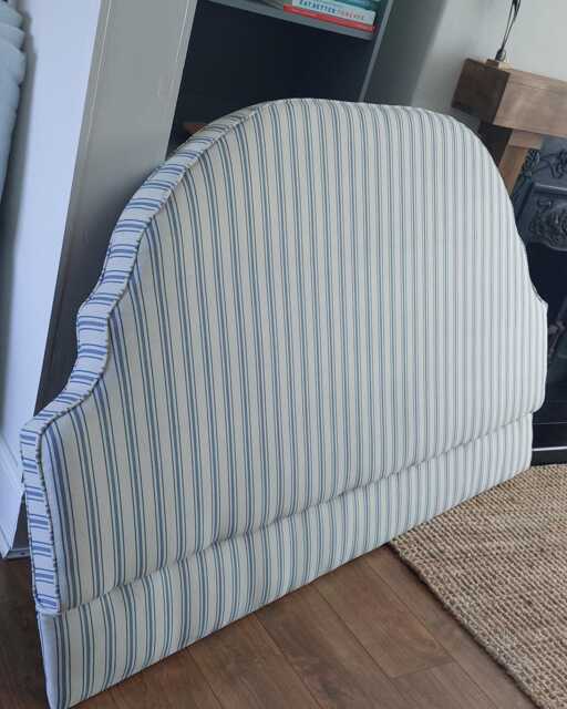 Bespoke Indigo Henrick Blue Stripe Headboard /Sizes - image 1