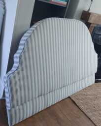 Bespoke Indigo Henrick Blue Stripe Headboard /Sizes
