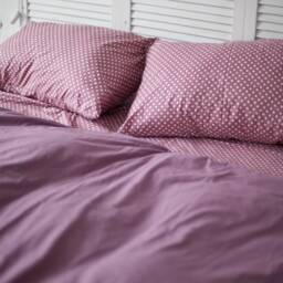 100% Cotton Pillowcase in Purple Polka Dot. Handmade Pillow Case Organic Slip Cover Natural Custom Sham European Us Sizes - thumbnail 3