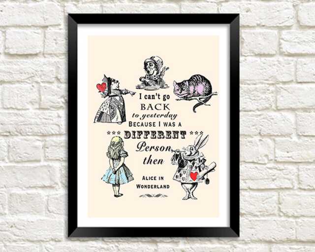 Alice in Wonderland Print Vintage Book Art Illustration - image 1