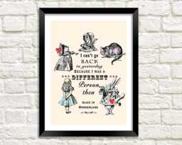 Alice in Wonderland Print Vintage Book Art Illustration - thumbnail 1