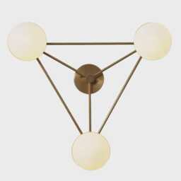 Brass Sputnik Chandelier With 3 Globe Pendant Lights - thumbnail 2