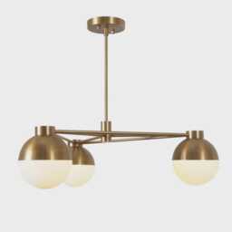 Brass Sputnik Chandelier With 3 Globe Pendant Lights - thumbnail 3