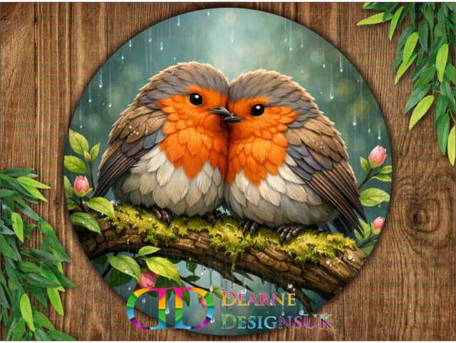 Robins Plaque, Robins Sign, Robin Garden Wall Art, Gardening Gift, European Robin, Avery Sign - image 1