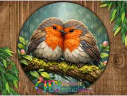 Robins Plaque, Robins Sign, Robin Garden Wall Art, Gardening Gift, European Robin, Avery Sign - thumbnail 1