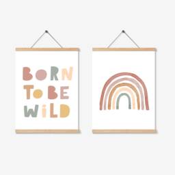 Born To Be Wild, Nursery Decor, Prints, Kids Rainbow Wall Art, Bedroom Bedroom, Boho - thumbnail 2