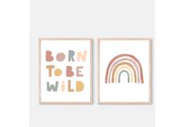Born To Be Wild, Nursery Decor, Prints, Kids Rainbow Wall Art, Bedroom Bedroom, Boho - thumbnail 1