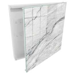 stone Pattern Wall Mounted Key Cabinet, Gray Box For Home, Minimalist Textures, People Who Value Subtlety & Elegance - thumbnail 2