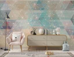 Custom Mural Wallpaper 3D Stereo Color Geometric Art Wall Papers Living Room Children's Bedroom Home Decor Wallpapers Customizable Pastel - thumbnail 1