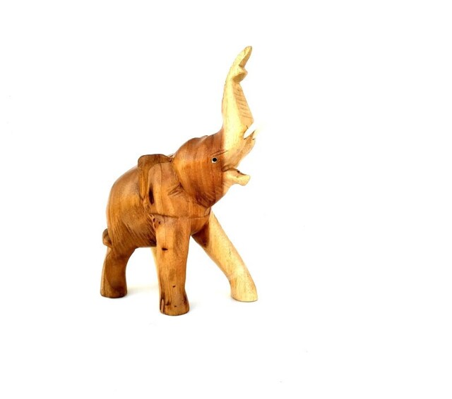 Hand Carved Elephant, Wood Carving Wooden Elephant Art Home Decor/Gift - image 1
