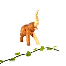 Hand Carved Elephant, Wood Carving Wooden Elephant Art Home Decor/Gift - thumbnail 3