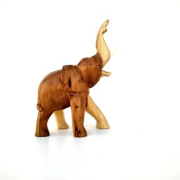 Hand Carved Elephant, Wood Carving Wooden Elephant Art Home Decor/Gift - thumbnail 2
