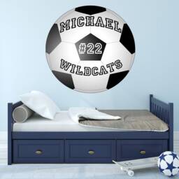 Custom Name Soccer Mom Coach Gift Wall Decal - Peel & Stick Stickers For Kids - Vwaq Bl2 - thumbnail 1