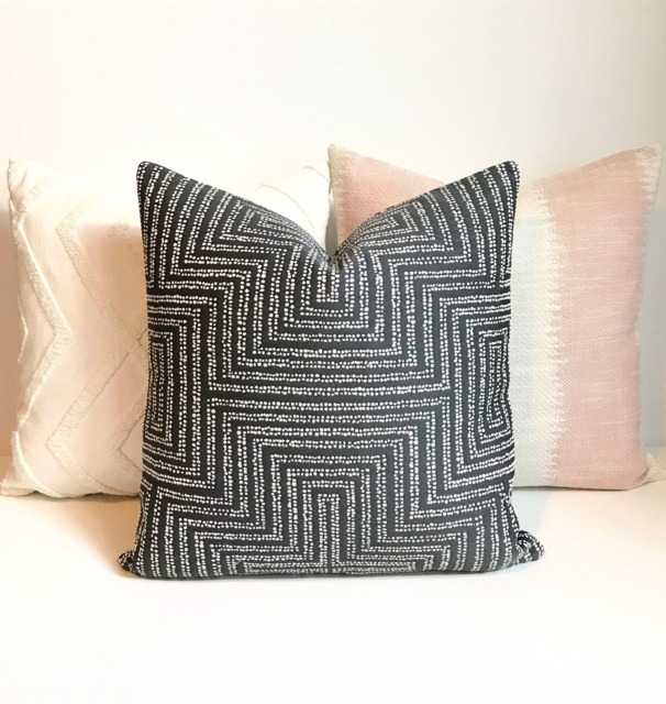 Charcoal Gray Dotted Modern Geometric Dwell Studio Decorative Pillow Cover - image 1