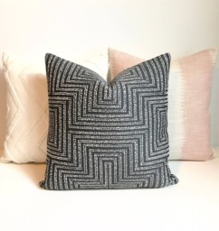 Charcoal Gray Dotted Modern Geometric Dwell Studio Decorative Pillow Cover - thumbnail 1