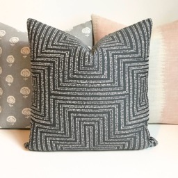 Charcoal Gray Dotted Modern Geometric Dwell Studio Decorative Pillow Cover - thumbnail 2