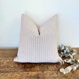 1592. Handmade Red Ticking Stripe Cotton Blend Cushion Cover, Various Sizes - thumbnail 1