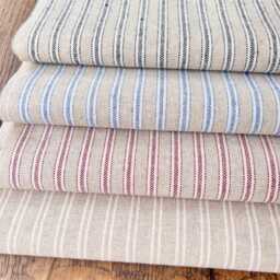 1592. Handmade Red Ticking Stripe Cotton Blend Cushion Cover, Various Sizes - thumbnail 3