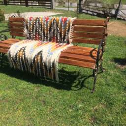 Handmade Woven Wool Throw Blanket Zigzag Sofa Rug - thumbnail 2
