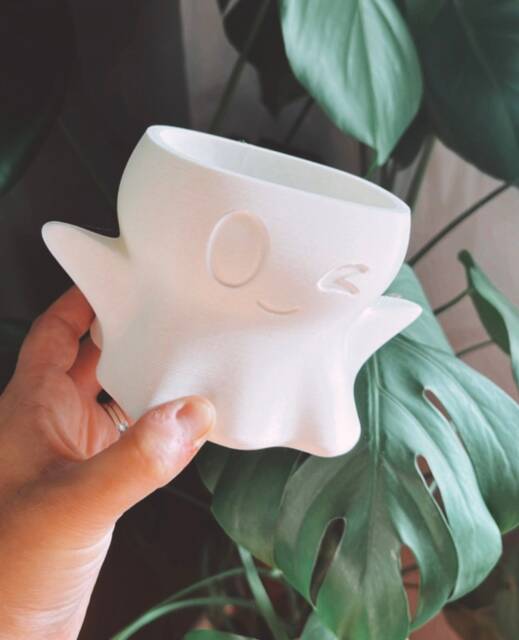 Ghost Plant Pot Spooky Planter With Drainage - image 1