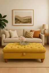 Handmade Chesterfield Plush Fabric Ottoman Upholstered Storage Box, Made in UK - thumbnail 1