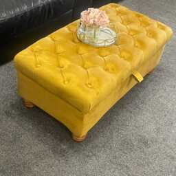 Handmade Chesterfield Plush Fabric Ottoman Upholstered Storage Box, Made in UK - thumbnail 2