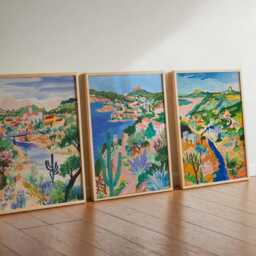 Set Of 3 Texas Posters, Usa Travel Prints, Austin Wall Art, Dallas Decor, Landscape Prints - thumbnail 3