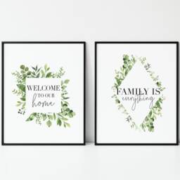 Home Prints Botanical Family Wall Art Green Decor - Set Of 2 Unframed - thumbnail 3