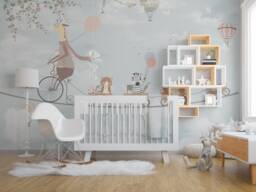 Dr. Giraffe Kids Wallpaper Removable Boys Bedroom Wall Mural Jungle Colorful Balloon Nursery Decor Decal Playroom