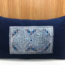 Ethnic Cushion Cover - Pillowcases 12x20, Vintage Pillow Covers, Batik Cushion, Natural Linen Fabric - thumbnail 2