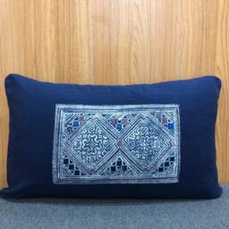 Ethnic Cushion Cover - Pillowcases 12x20, Vintage Pillow Covers, Batik Cushion, Natural Linen Fabric - thumbnail 3