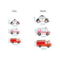 Watercolor Emergency Vehicle Wall Stickers Fire Engine, Ambulance, Police Car - thumbnail 3
