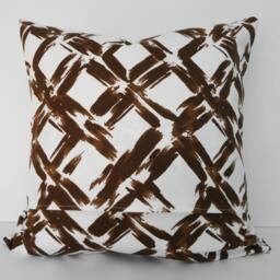 Decorative Trellis, Lattice Throw Pillow Cover, Covington Fabrics, Brown, White, 18 X - thumbnail 3