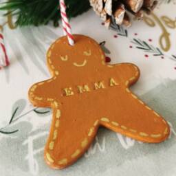 Clay Gingerbread Christmas Ornament - Decor Personalised Decoration - thumbnail 3
