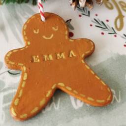Clay Gingerbread Christmas Ornament - Decor Personalised Decoration - thumbnail 4