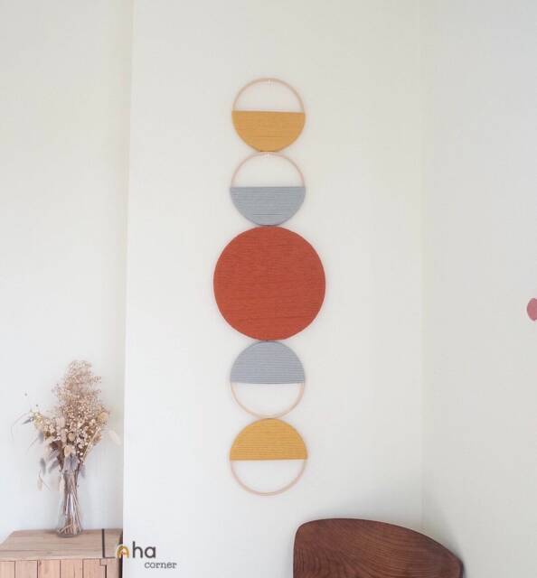 Sun & Moon Fiber Art Boho Scandi Wall Hanging - image 1
