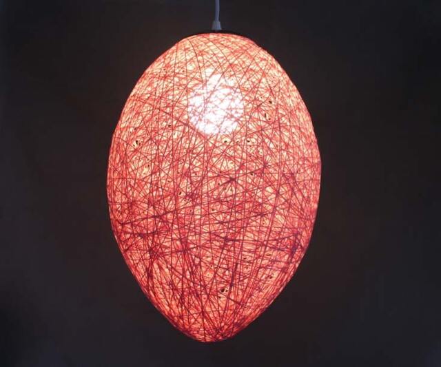 "Paper Rope Pendant Light - Woven Decor Lamp, 11.8"" X 15.7" - image 1