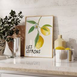 Lemon & Orange Set Of 2 Prints - Print Kitchen Wall Art Trendy Summer Fruit Market Print - thumbnail 3