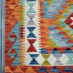 Classic Rug, Handmade Artisan Afghan Turkish Scandinavian Navajo Bohemian Wool Flatweave Multicolour Kilim Rug 157x100 cm - thumbnail 4