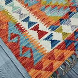 Classic Rug, Handmade Artisan Afghan Turkish Scandinavian Navajo Bohemian Wool Flatweave Multicolour Kilim Rug 157x100 cm - thumbnail 2