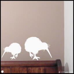 Kiwi Bird Family Vinyl Wall Decal - New Zealand Kids Room Decor - thumbnail 1