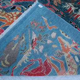 5x8 Ft Afghan Pictorial Kazak Rug, New Farmhouse Handmade Medallion Wool Luxury Bedroom Living Room Office Decor Rug - thumbnail 4