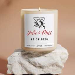Personalised Wedding Gift. Engagement Candle For Couple. Just Married Gift Set. Congratulations Gifts Couples - thumbnail 1